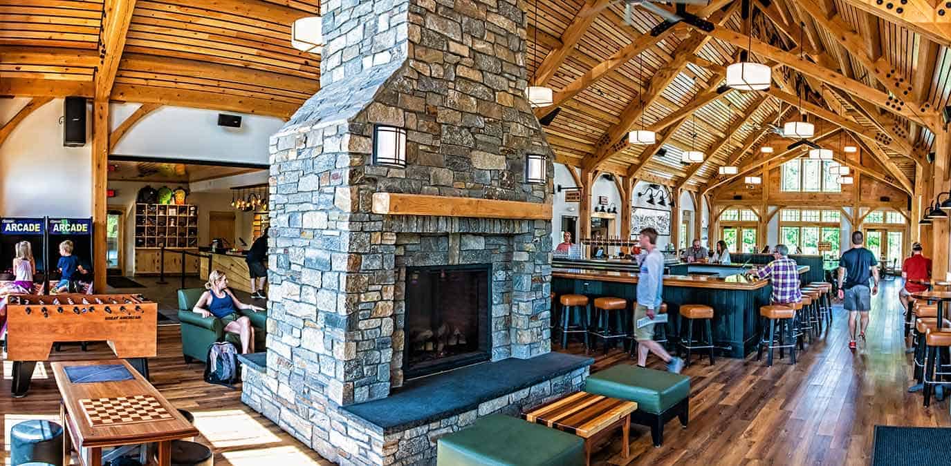 Lawson's Finest Liquids - Taphouse Interior Panoramic with Fireplace