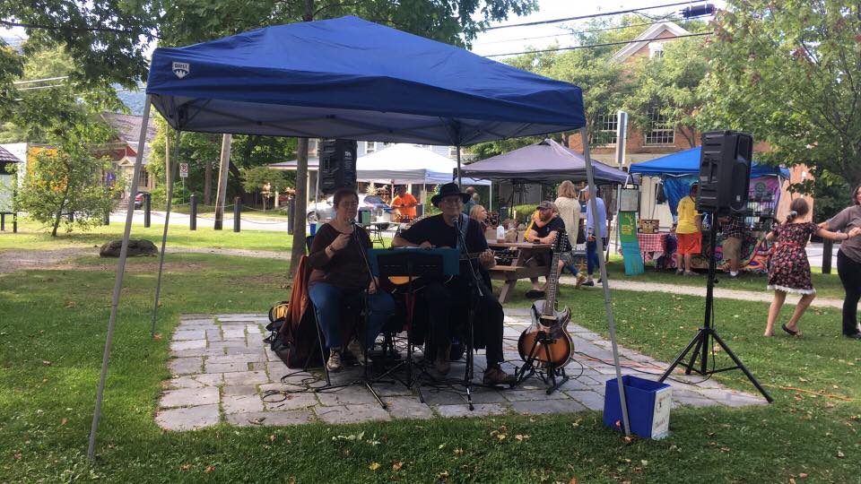 Manchester Farmers Market Musicians Playing in Afternoon