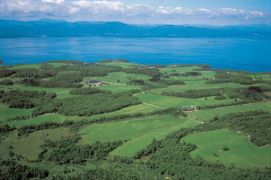 Shelburne Farms - Summer Aerial Campus with Lake