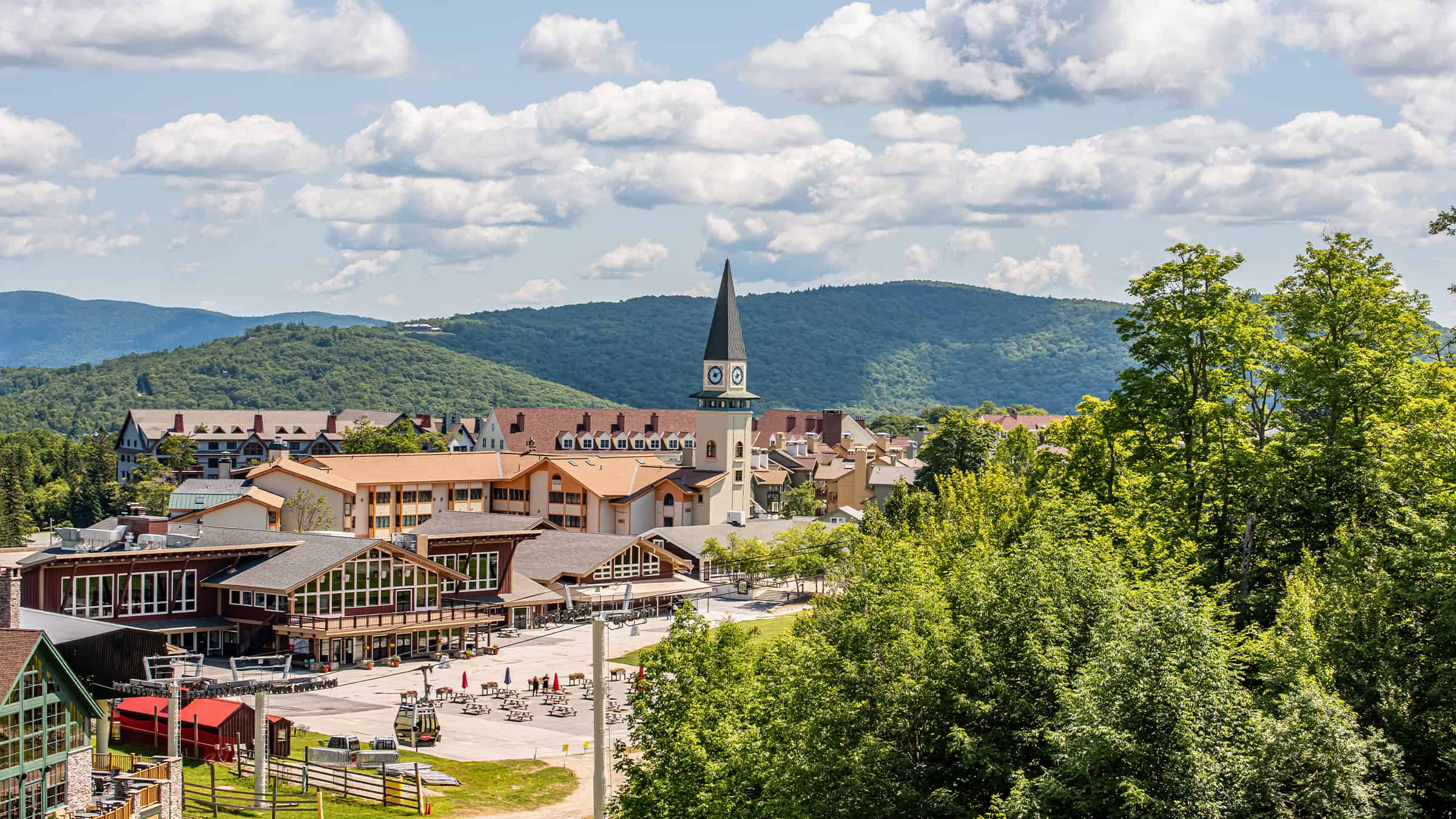 Stratton Mountain Resort Base Area Summer View